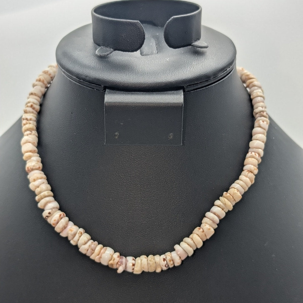 Genuine Puka Shell Vintage Barrel Clasp 16" Necklace