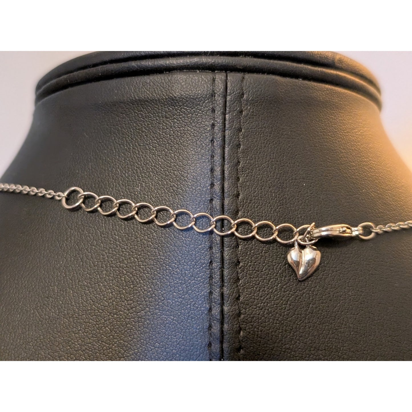 Carolee Faux Sapphire Silver Tone Linear Teardrop 19" Necklace