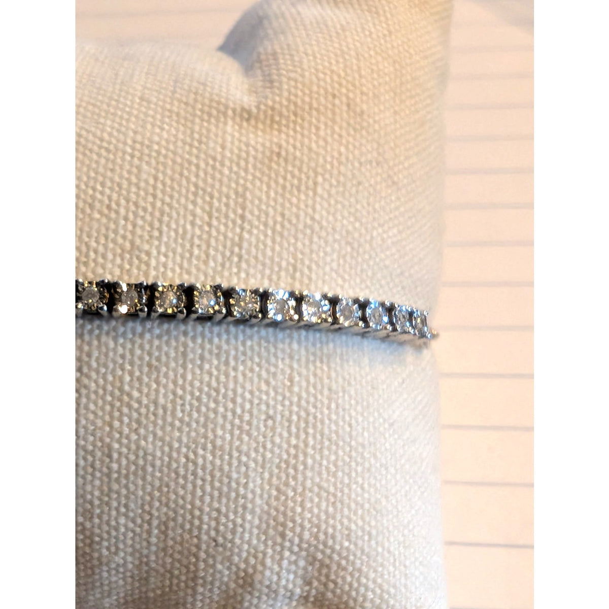 Unique Designs 925 Sterling Silver Diamond Tennis Adjustable Pull Chain Bracelet