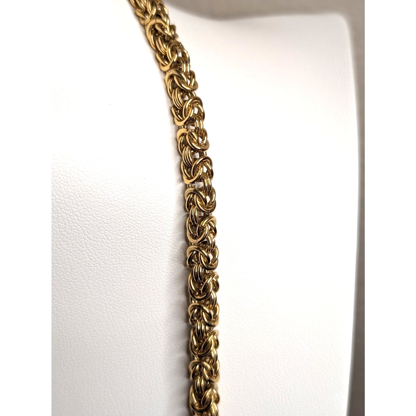 Vintage 24" Givenchy Gold Tone Byzantine Chain Fold Over Double G Clasp Necklace