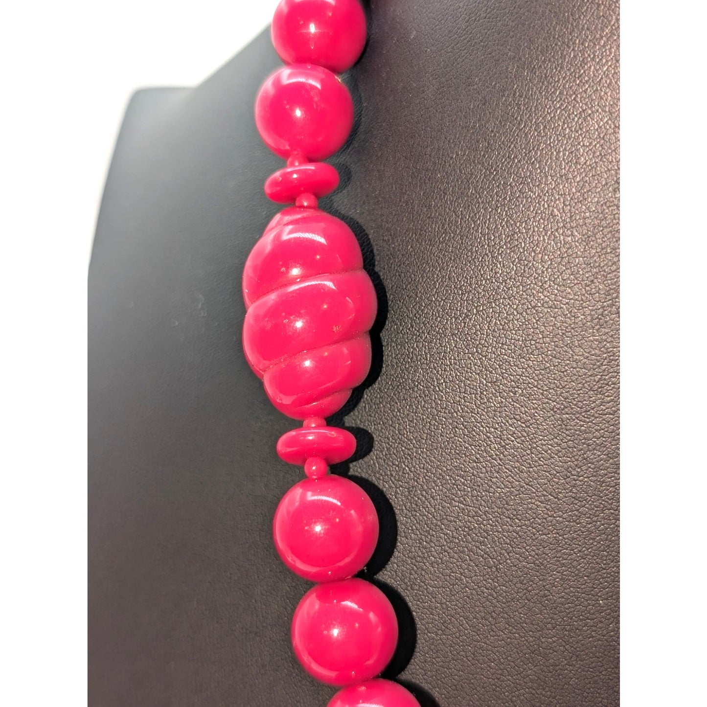 Vintage Pink Multi-Shape Acrylic Beaded 22" Necklace