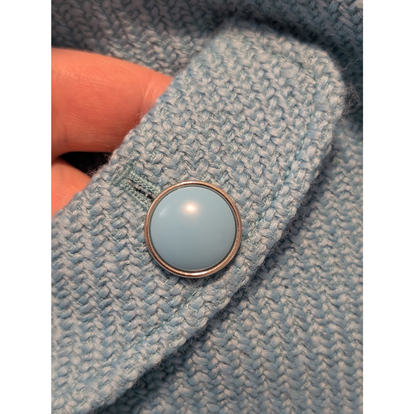 Talbots Black Label Robin's Egg Blue Mid-Century Style Wool Jacket Sz Approx L P