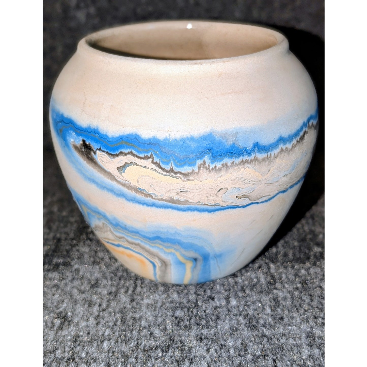 Nemadji Pottery Made in U.S.A. Swirl Art Vase