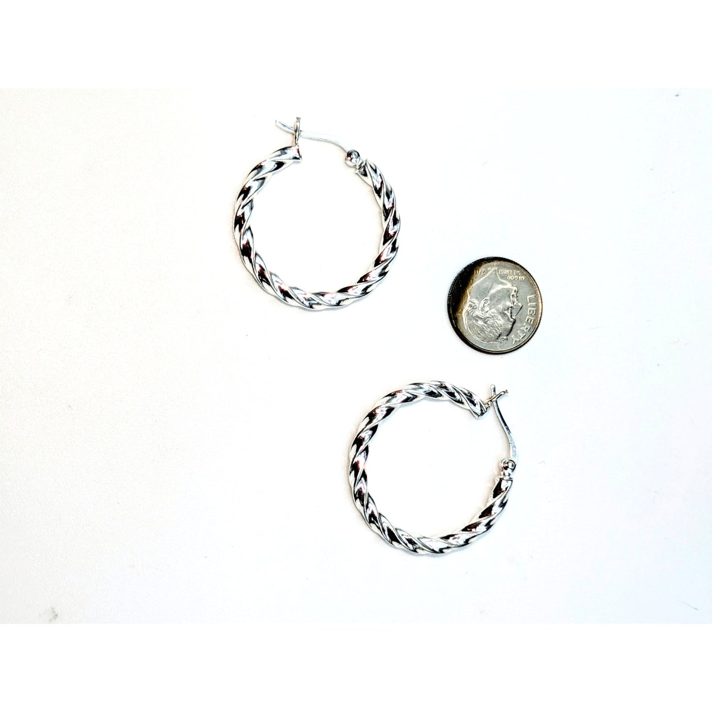 925 Sterling Silver Twisted Hoop Earrings