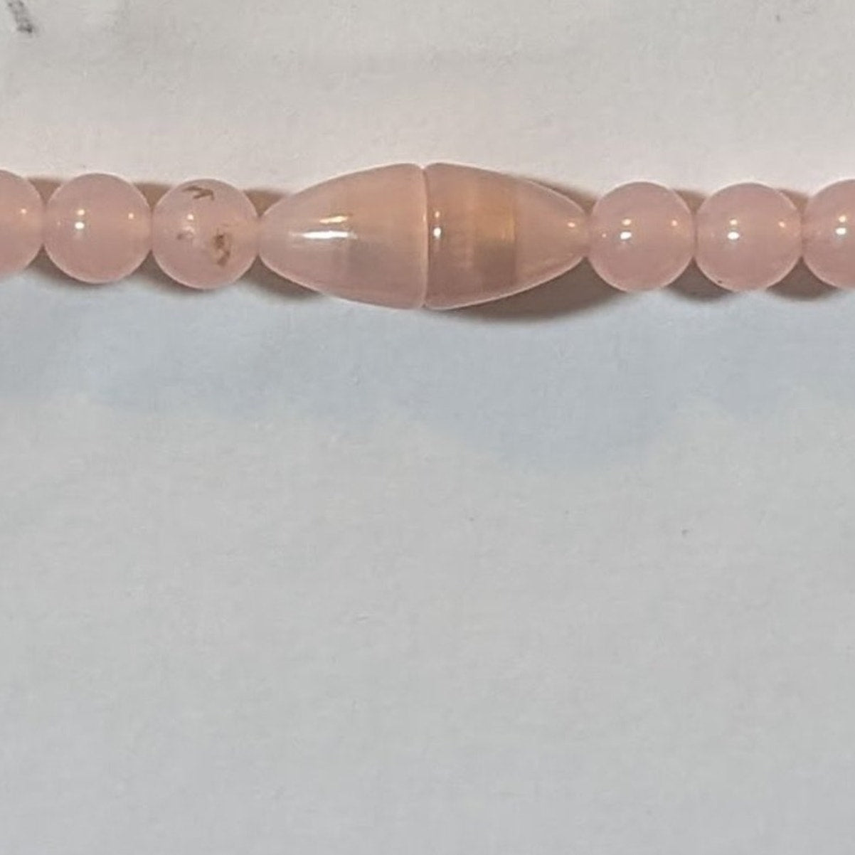 Vintage Pale Pink Acrylic & Gold Etched Bead Necklace with Acrylic Barrel Clasp