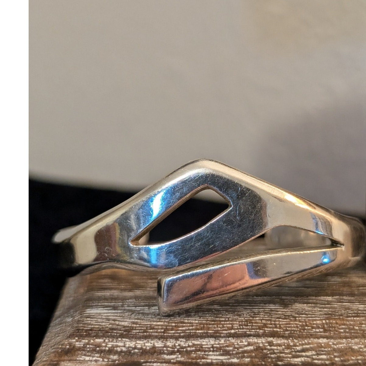 Taxco 925 Mexico Sterling Silver Modernist Cuff Bracelet