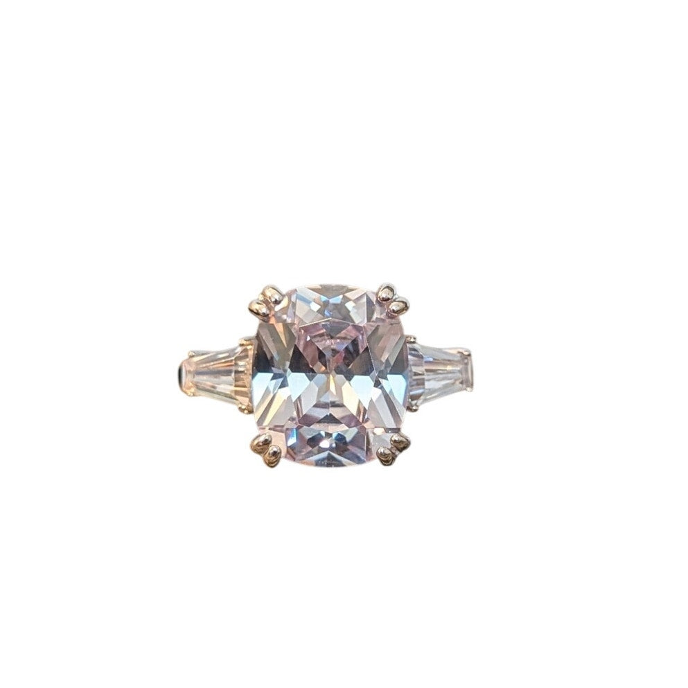 FZN XL Cushion Square Cut Trillion CZ Sterling Engagement Ring Size 12.25