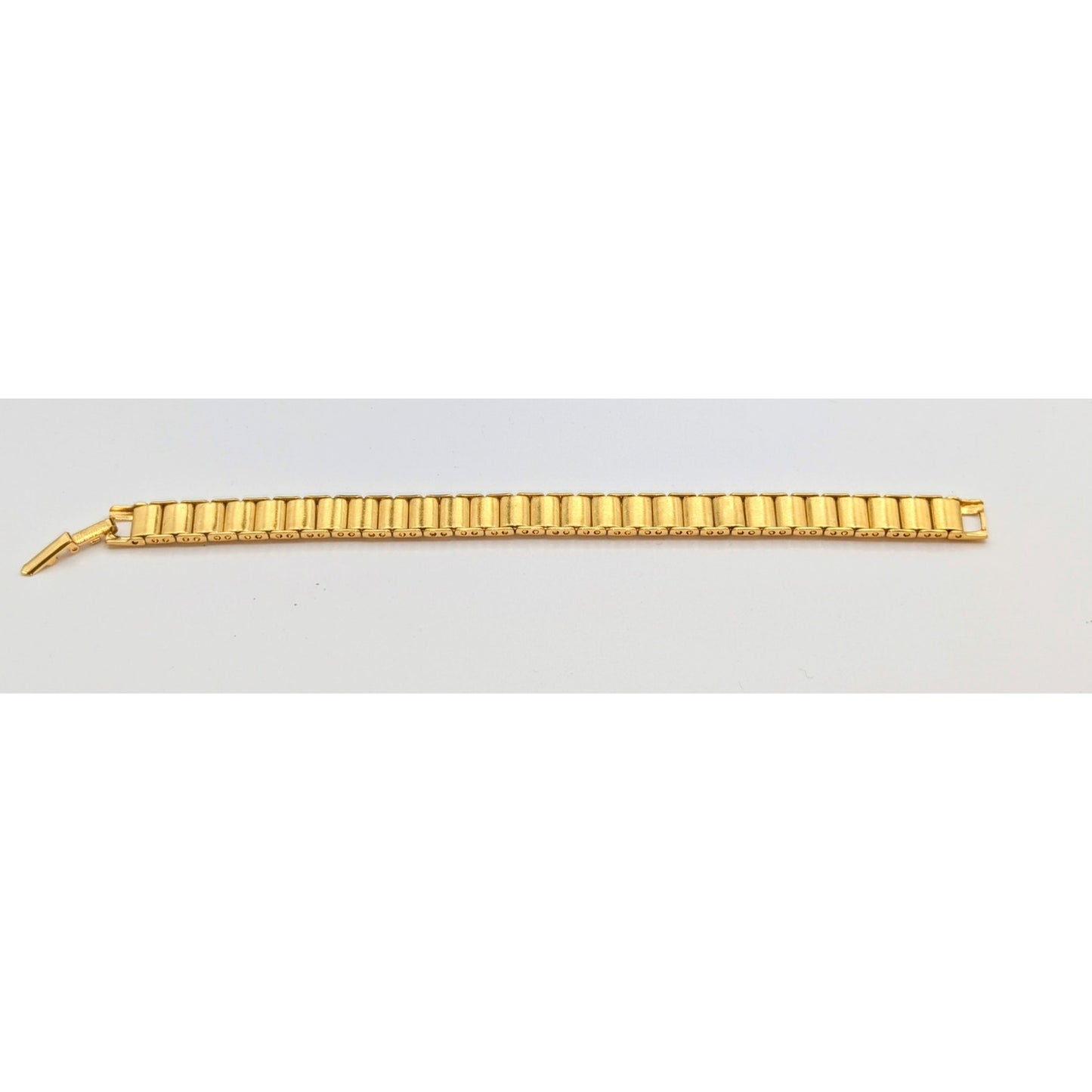 Napier Vintage Gold Plated Alternating Brushed Polished Chain Link Bracelet