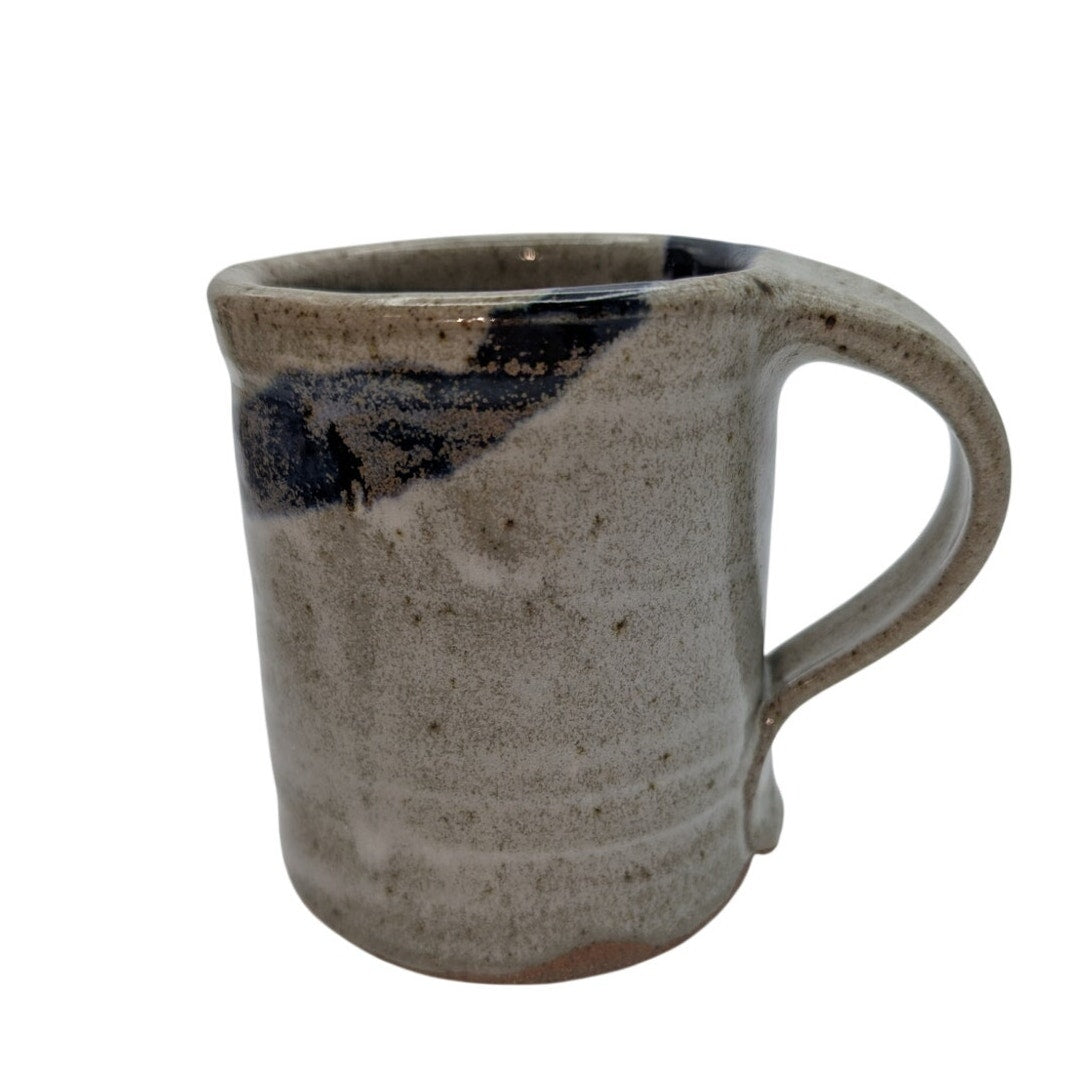 Signed Blue Drip Glaze Pottery Coffee Mug