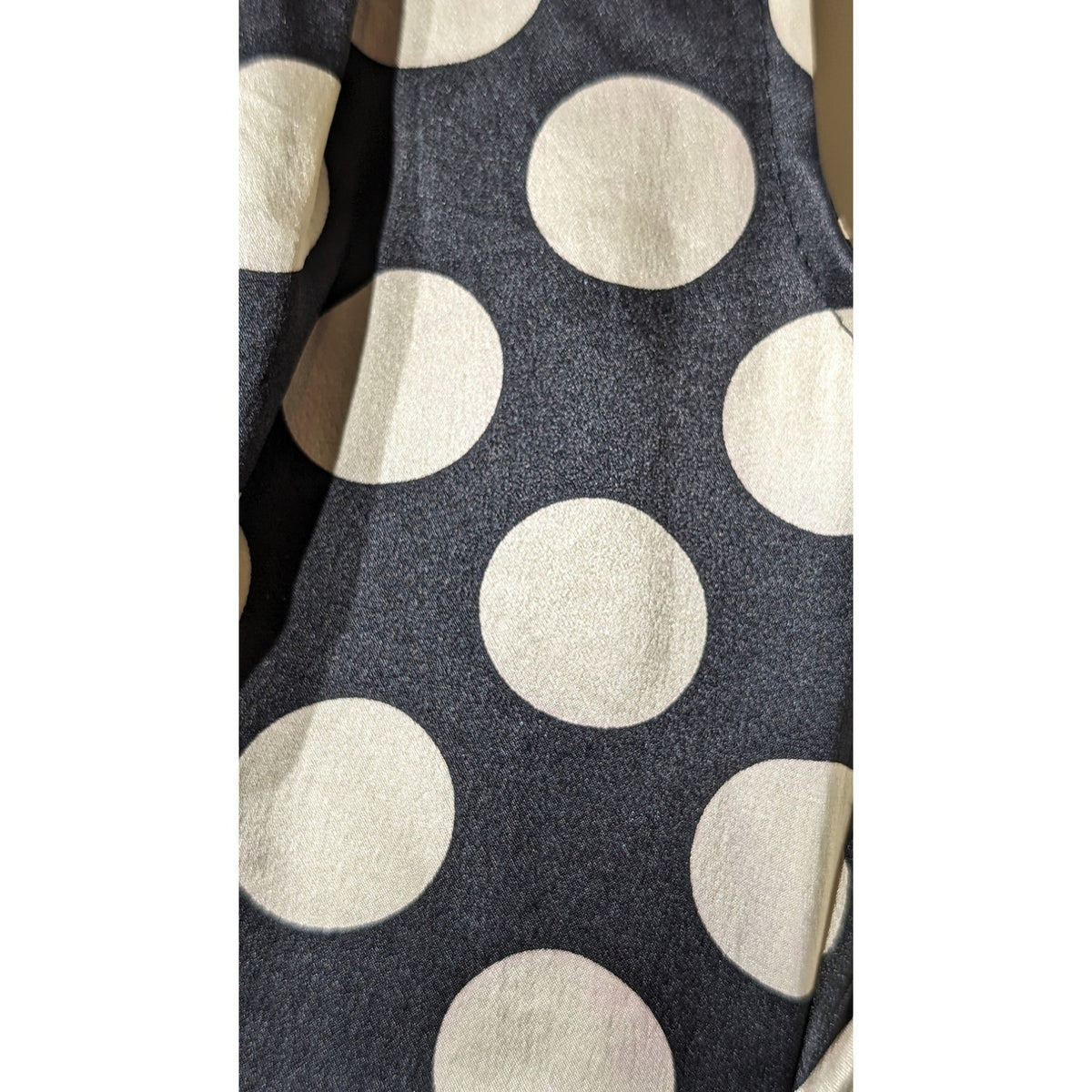 WD NY Black Cream Polka Dot V-Neck Tie Back Silk Lined Dress Size 2