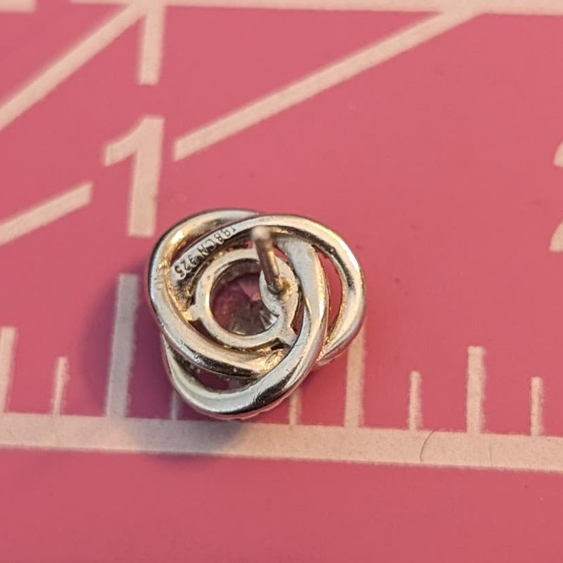 Marked IBB CH 925 Sterling CZ Swirl Post Earrings