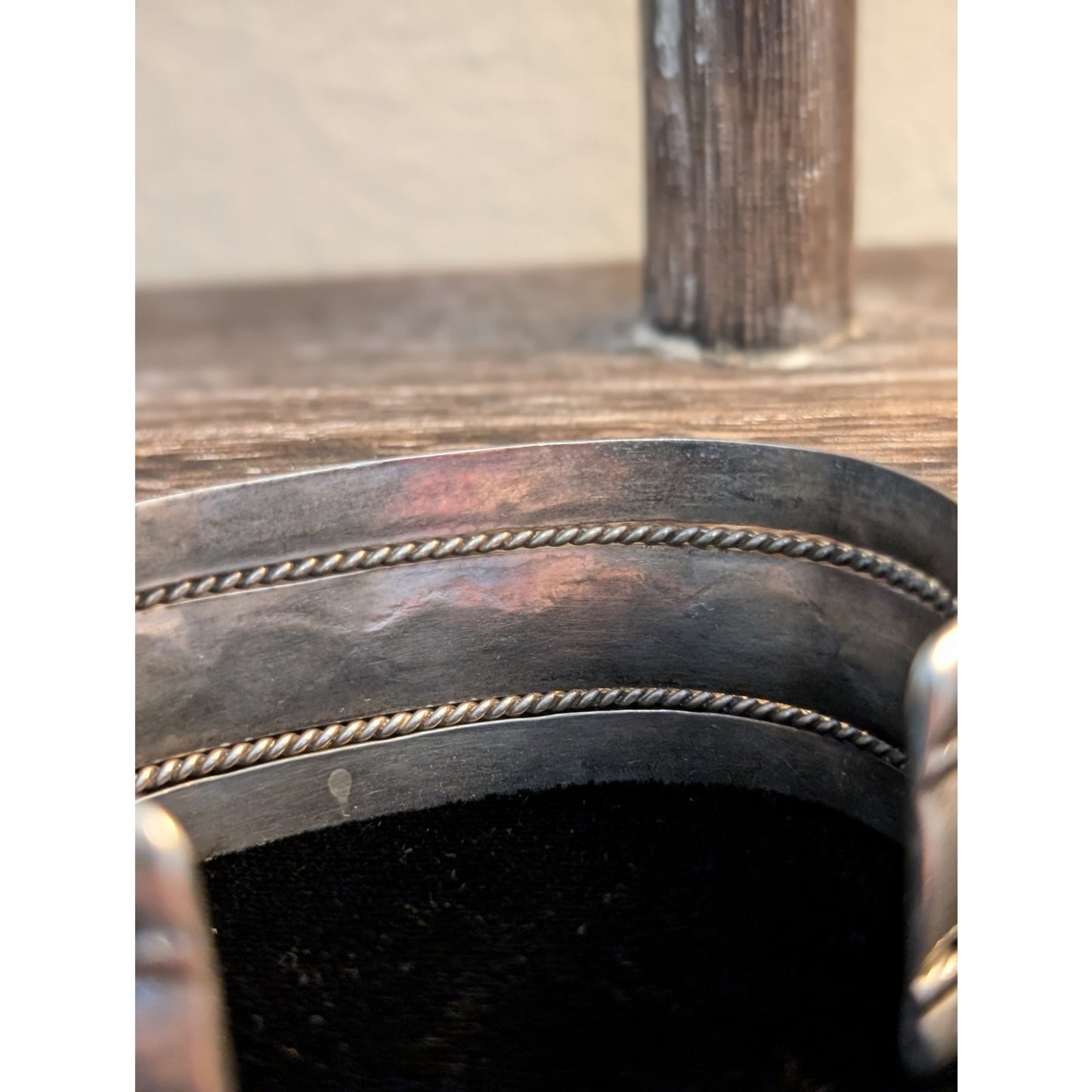 Vintage Native American Style 925 Sterling Silver 1" Wide Cuff Bracelet