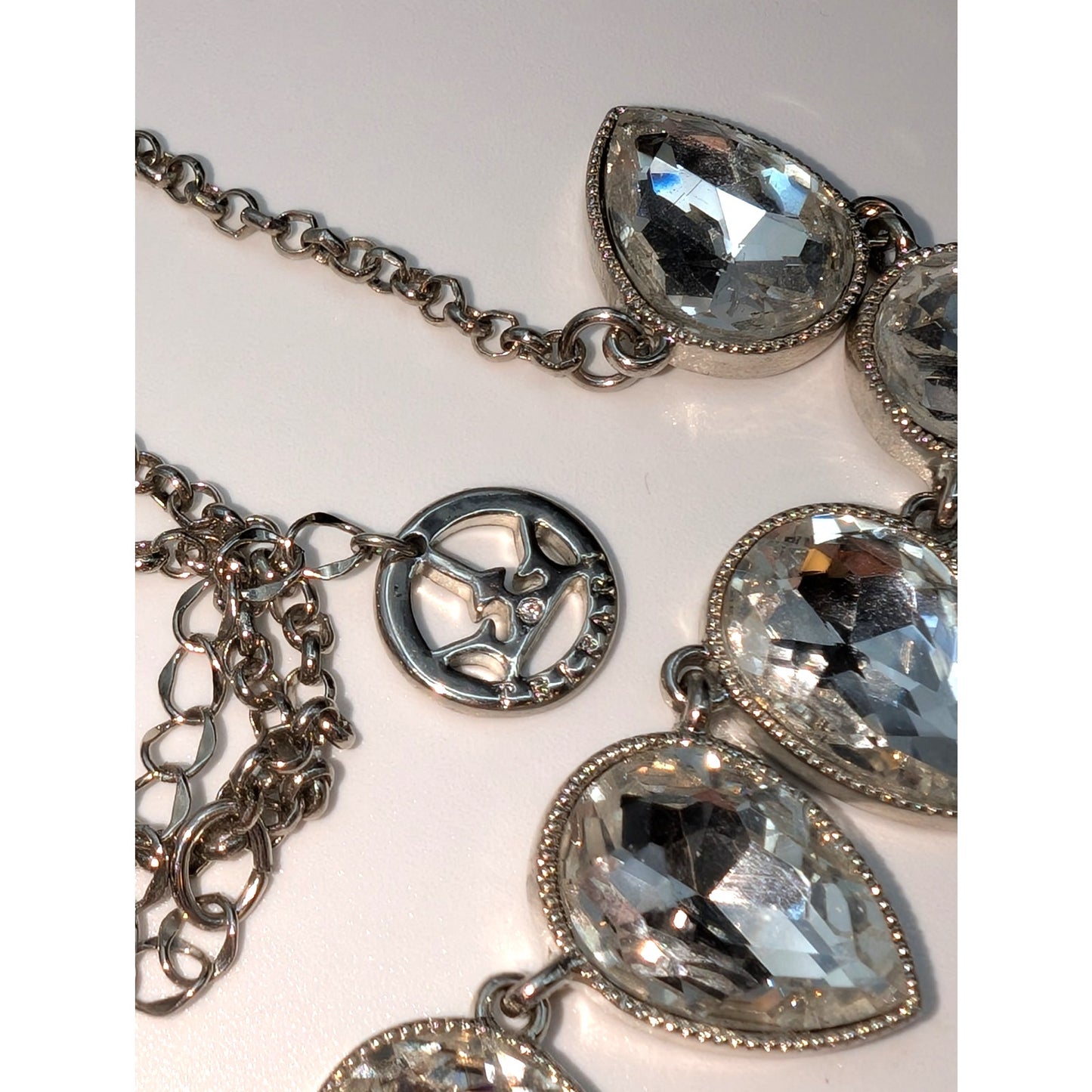 Lot of Three Faux Pearl Rhinestone Silver Tone Necklaces To Layer or Wear Alone