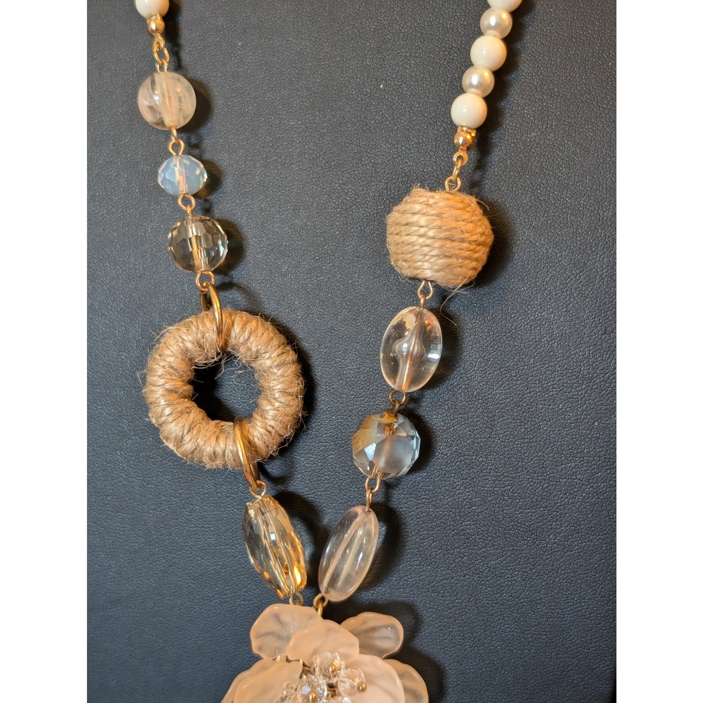 Plunder Design Gold Tone 'Shirley' Flower Pendant Long 29-32" Necklace