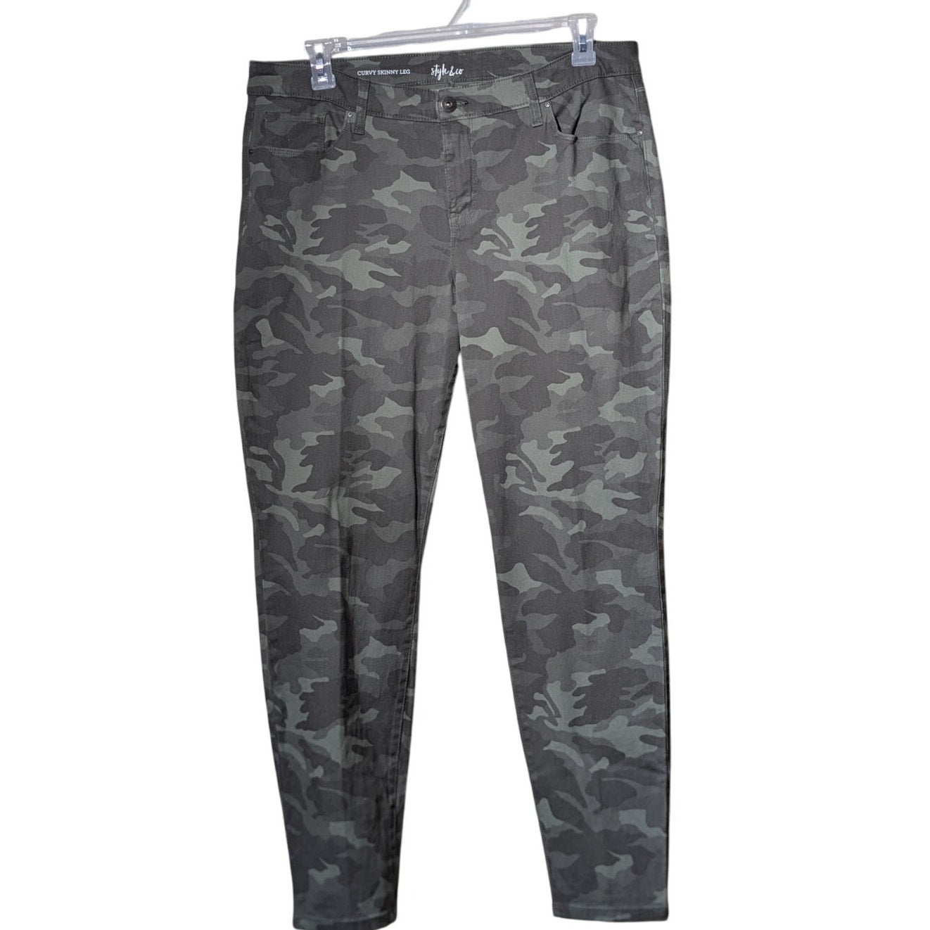 Style & Co Curvy Skinny Leg Camo Jean Womens Plus Size 16W