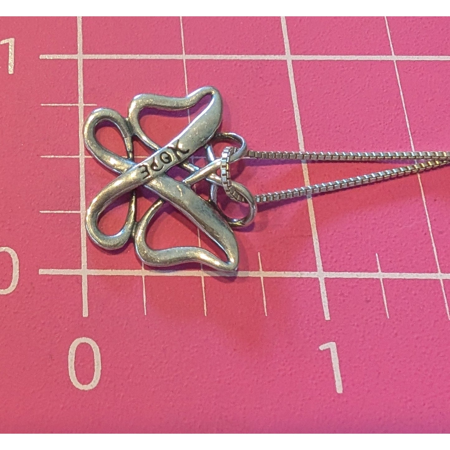 925 Sterling Silver 'Hope' Butterfly Pendant 17.5" Box Chain Necklace