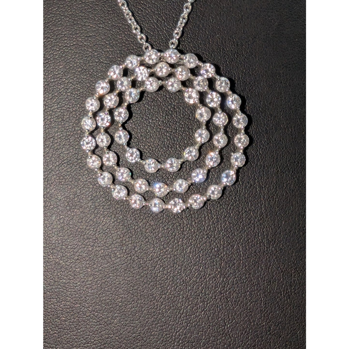 Lot of Three Faux Pearl Rhinestone Silver Tone Necklaces To Layer or Wear Alone