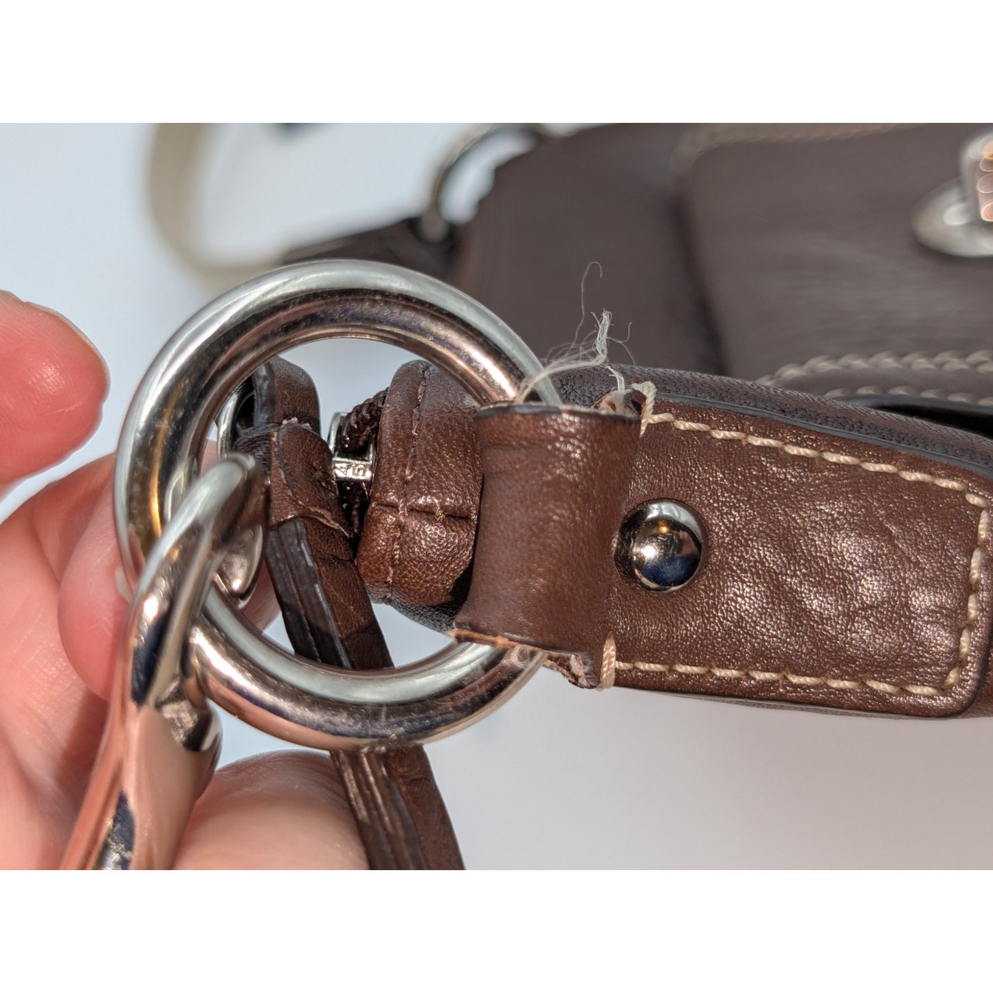 Coach Hamilton Brown Pebbled Leather Swingpack Crossbody Shoulder Bag