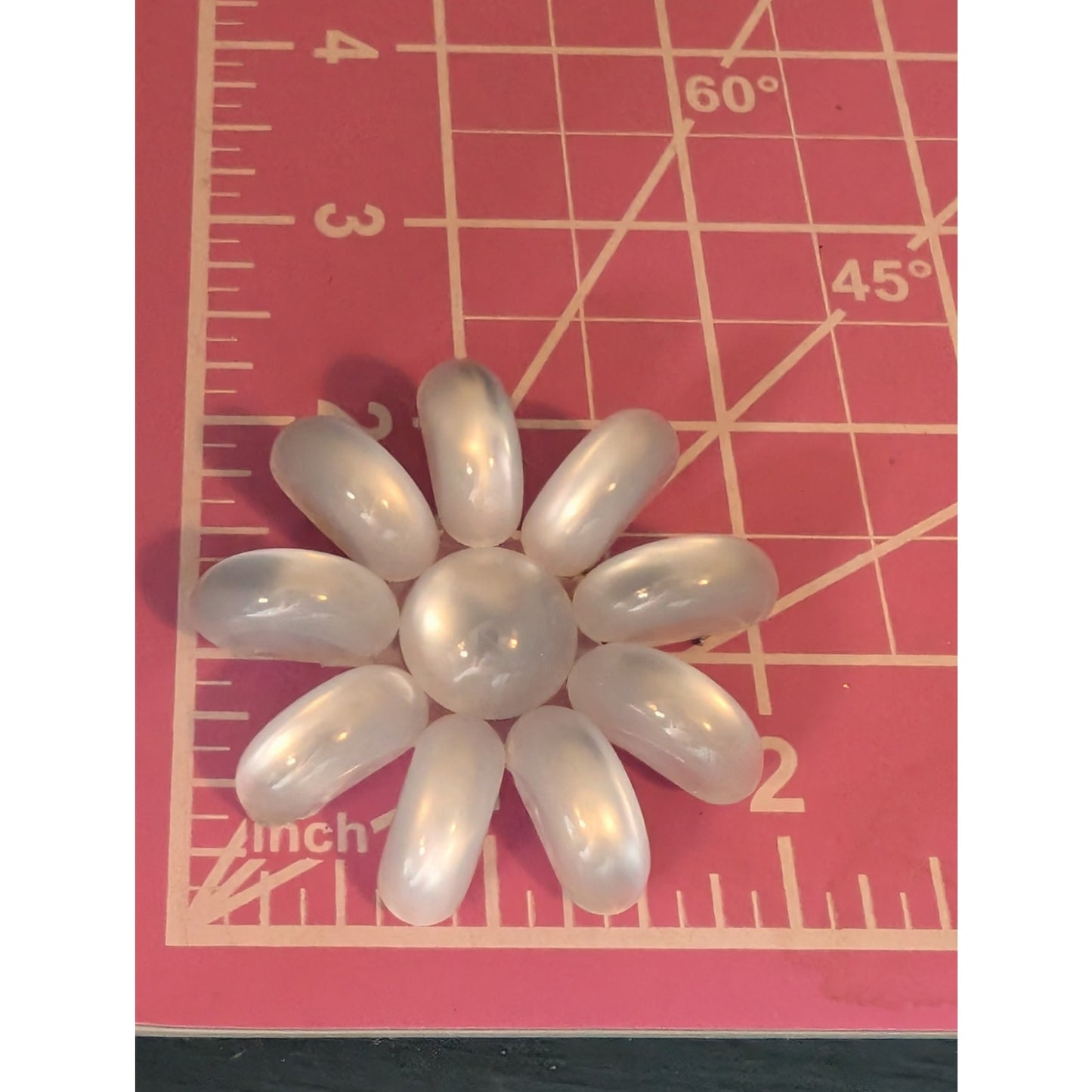 Vintage Pale Blue Moonglow Lucite Mid-Century Brooch