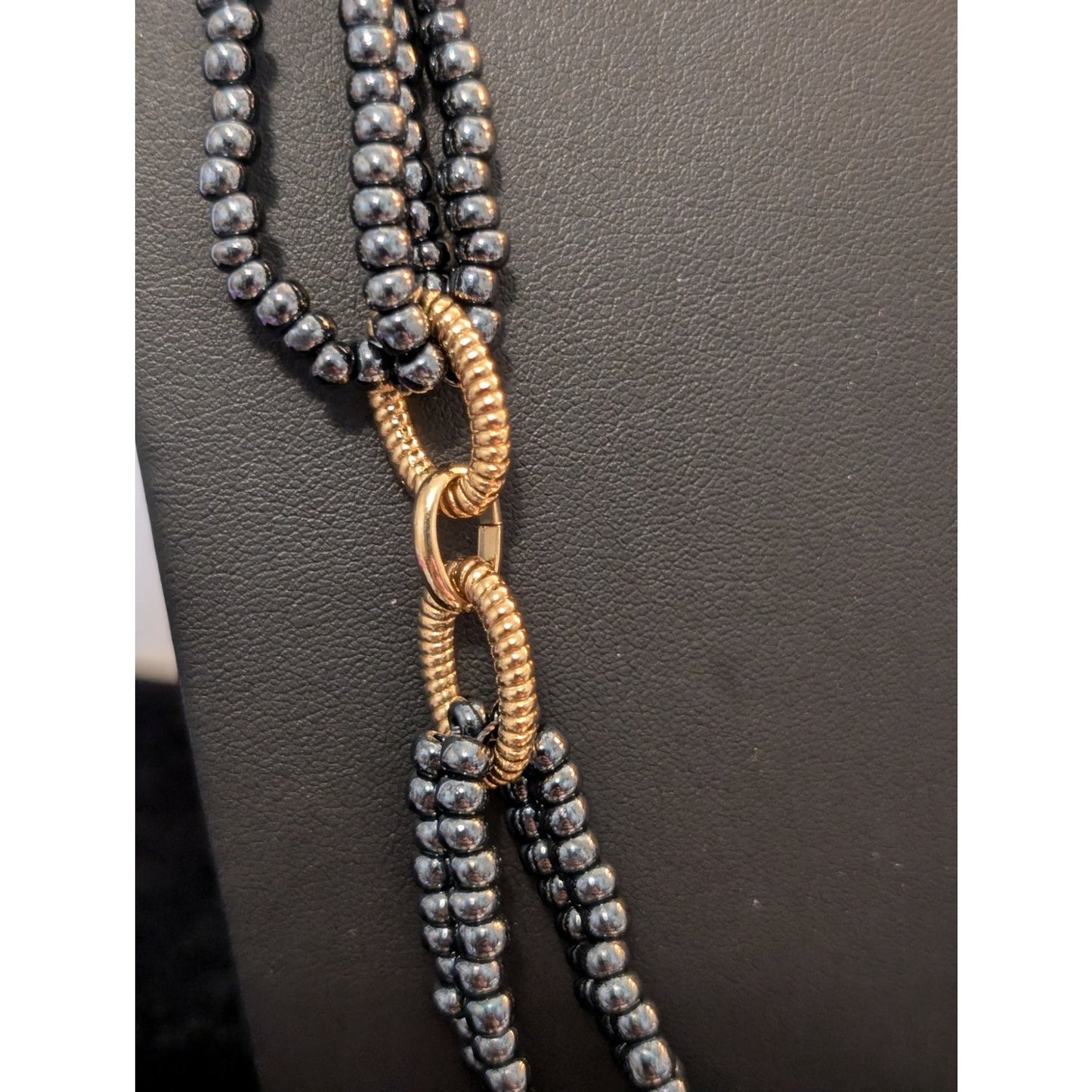 Louis Feraud Paris Doubled Over Two Strand Caviar Bead 1983 Vintage Necklace