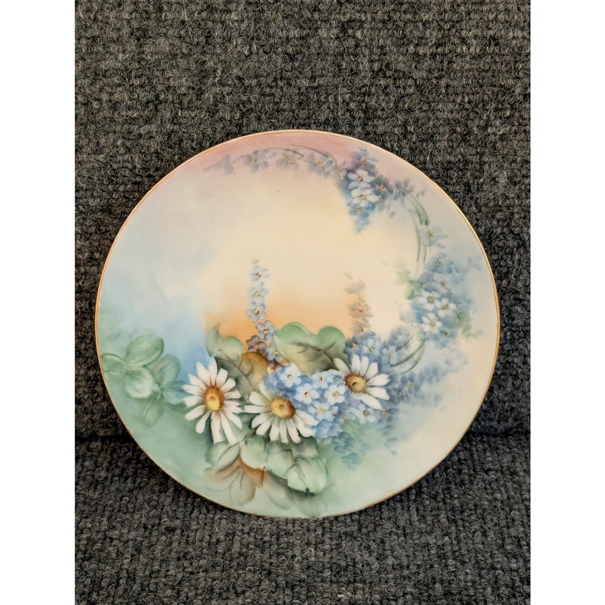 Vtg Thomas Sevres Bavaria Porcelain Hand-Painted Forget Me Not Floral 6.5" Plate