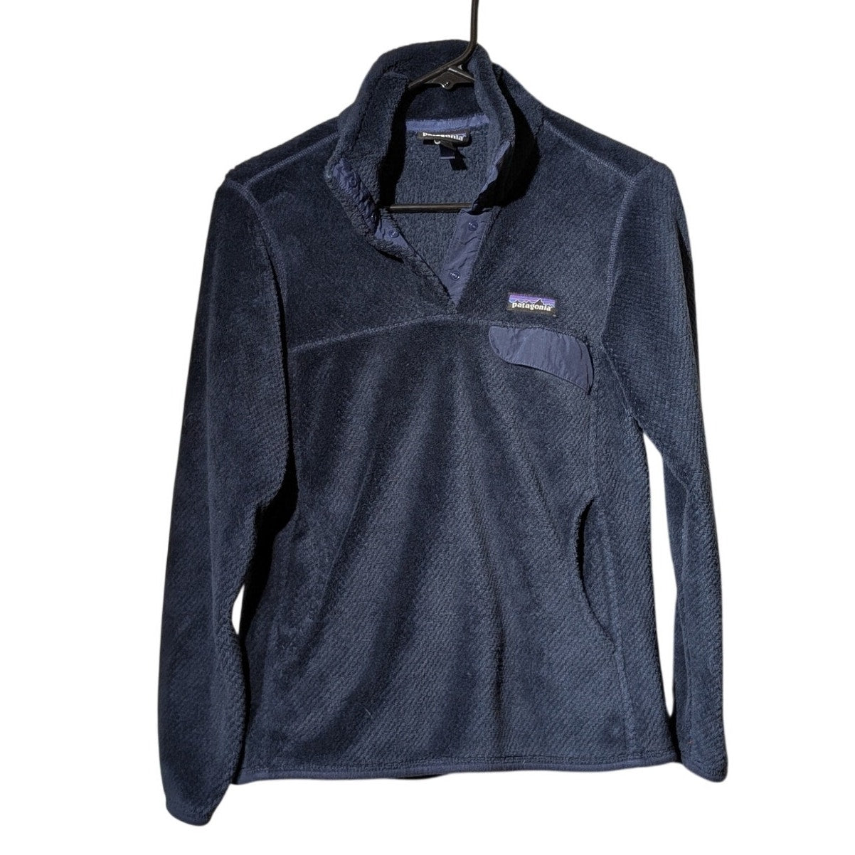 Patagonia Navy Synchilla Fleece Kangaroo Pocket Pullover Womens Size S