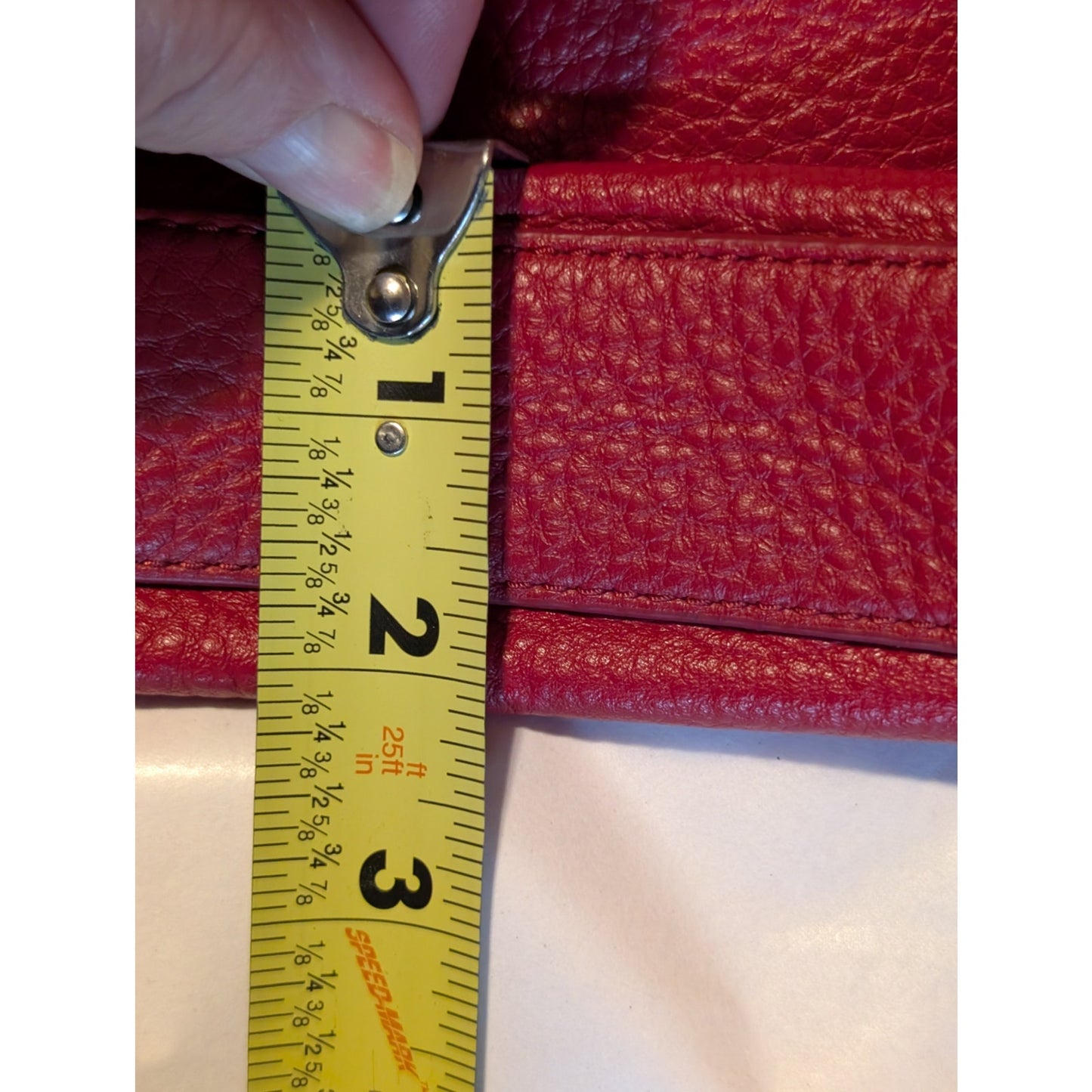 The Sak Red Pebbled Leather Canvas Adjustable Strap Crossbody Purse