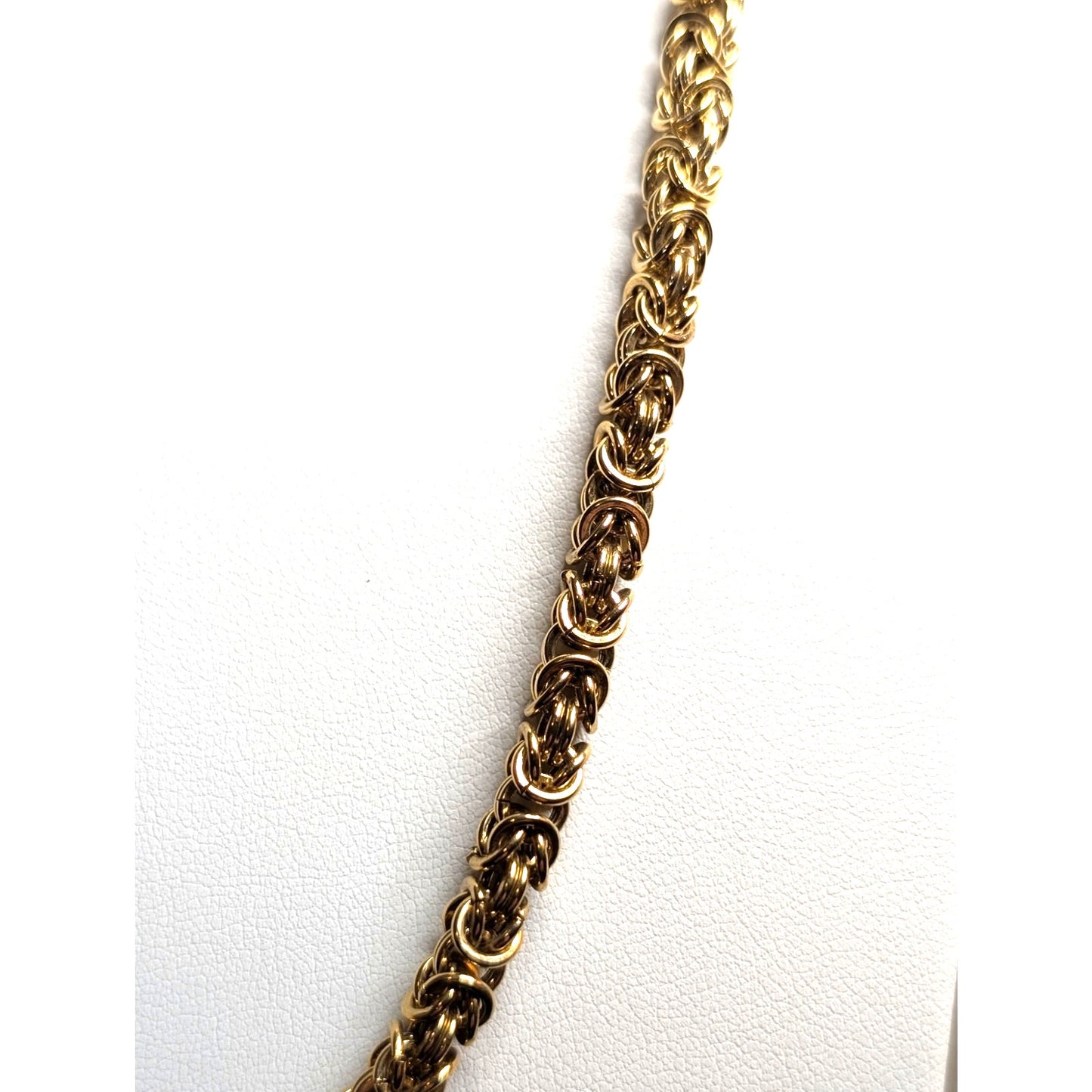 Vintage 24" Givenchy Gold Tone Byzantine Chain Fold Over Double G Clasp Necklace