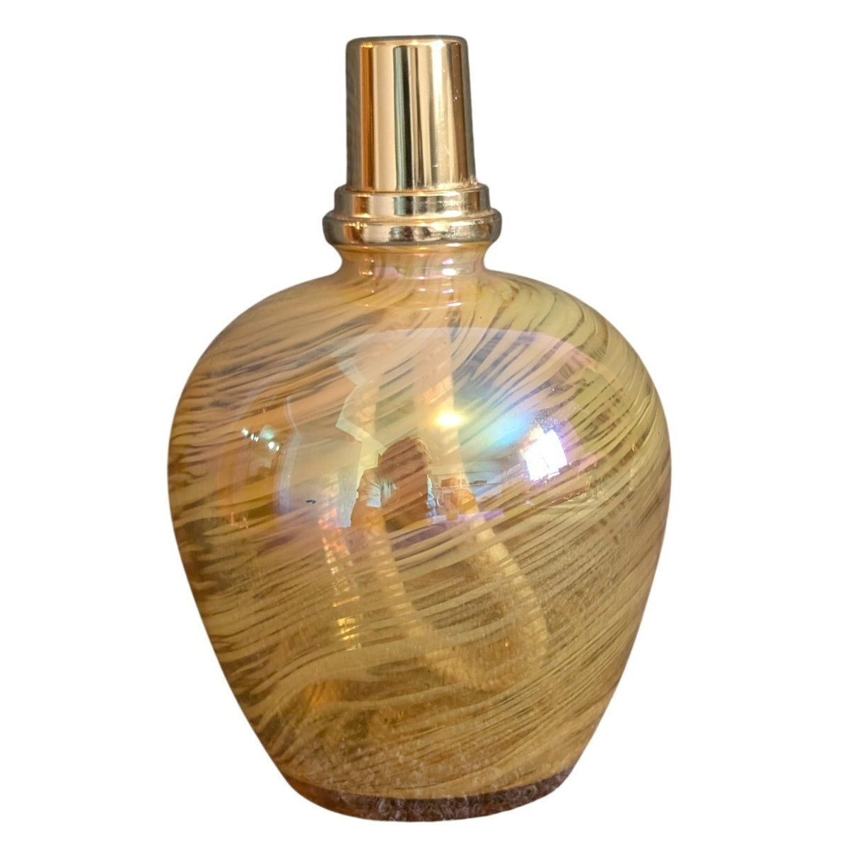 Hand Blown Amber Swirl Glass Fragrance Diffuser Oil Lamp