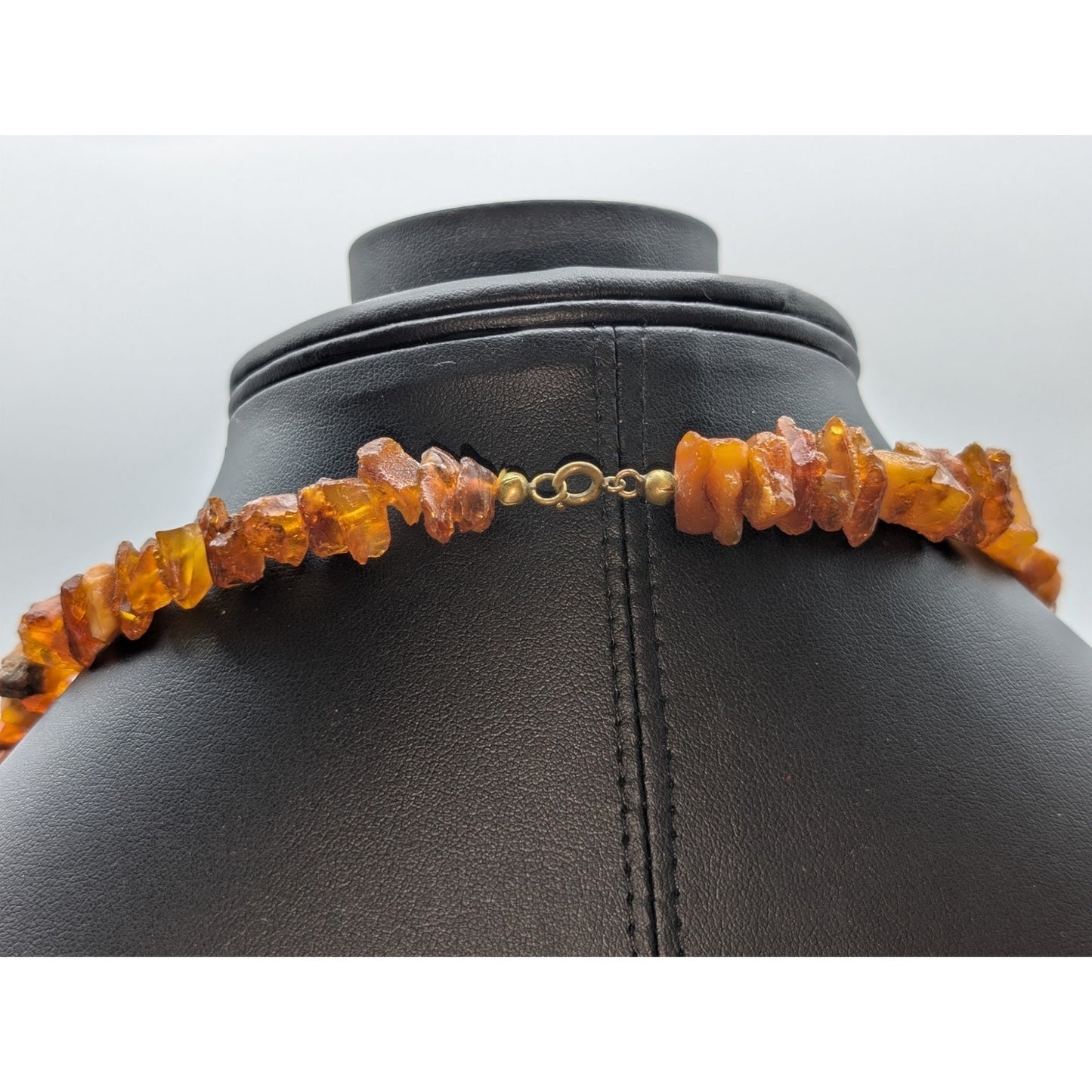 Vintage Chunky Genuine Raw Amber Graduated Nugget 32" Necklace 64.38g