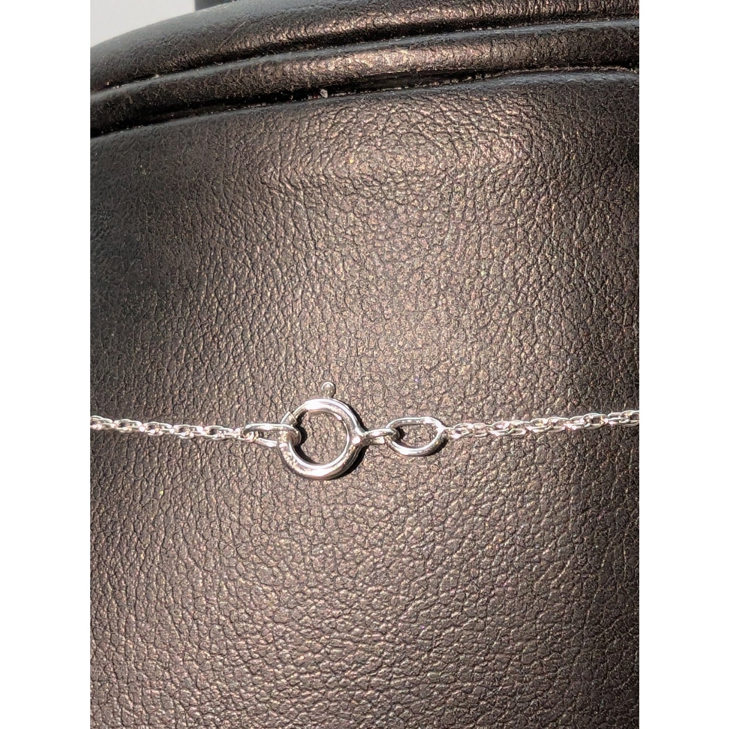 925 Sterling Silver Garnet Heart Bow Two Diamond Pendant 18.25" Necklace
