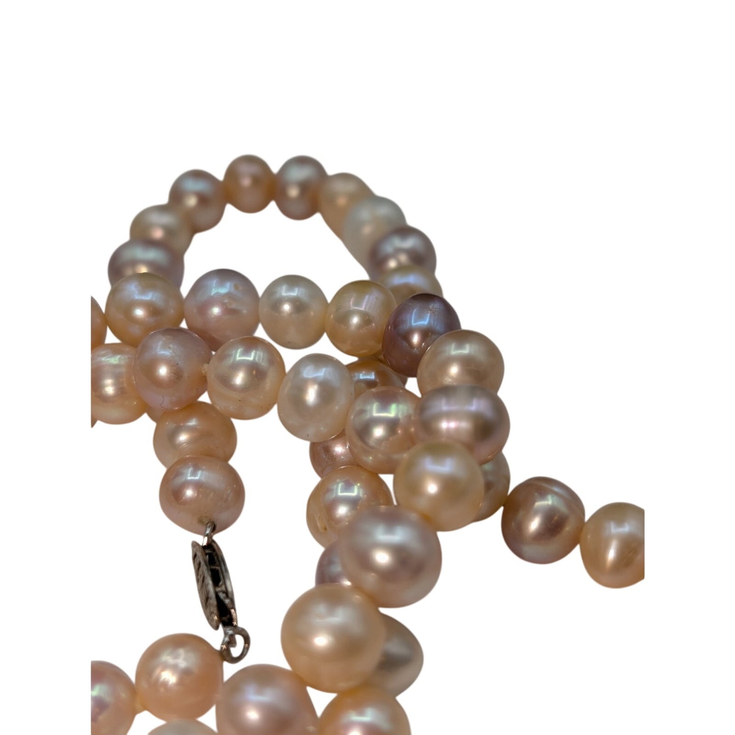 925 Sterling Silver Clasp 12mm Natural Freshwater Pearl 18" Necklace & Bracelet