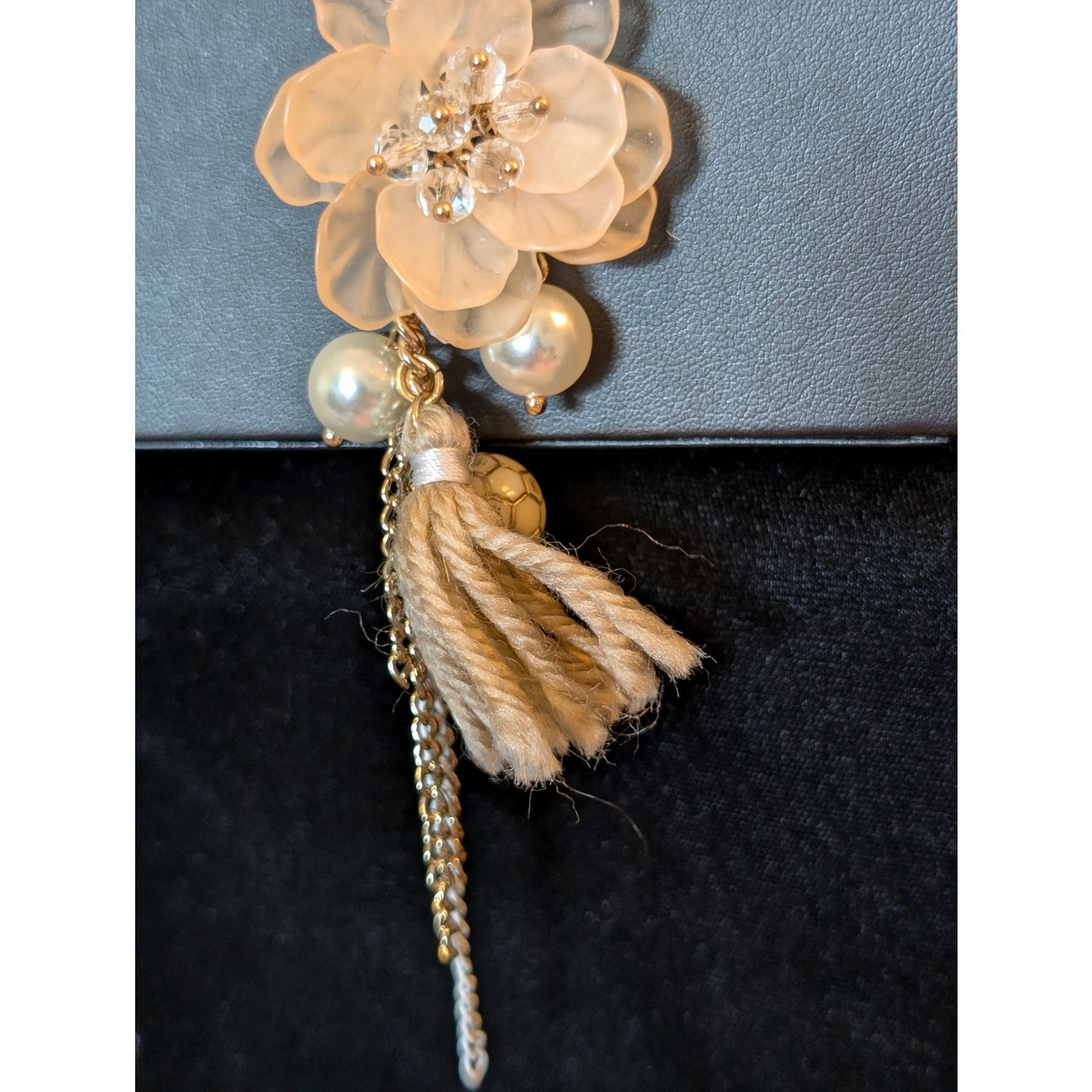 Plunder Design Gold Tone 'Shirley' Flower Pendant Long 29-32" Necklace