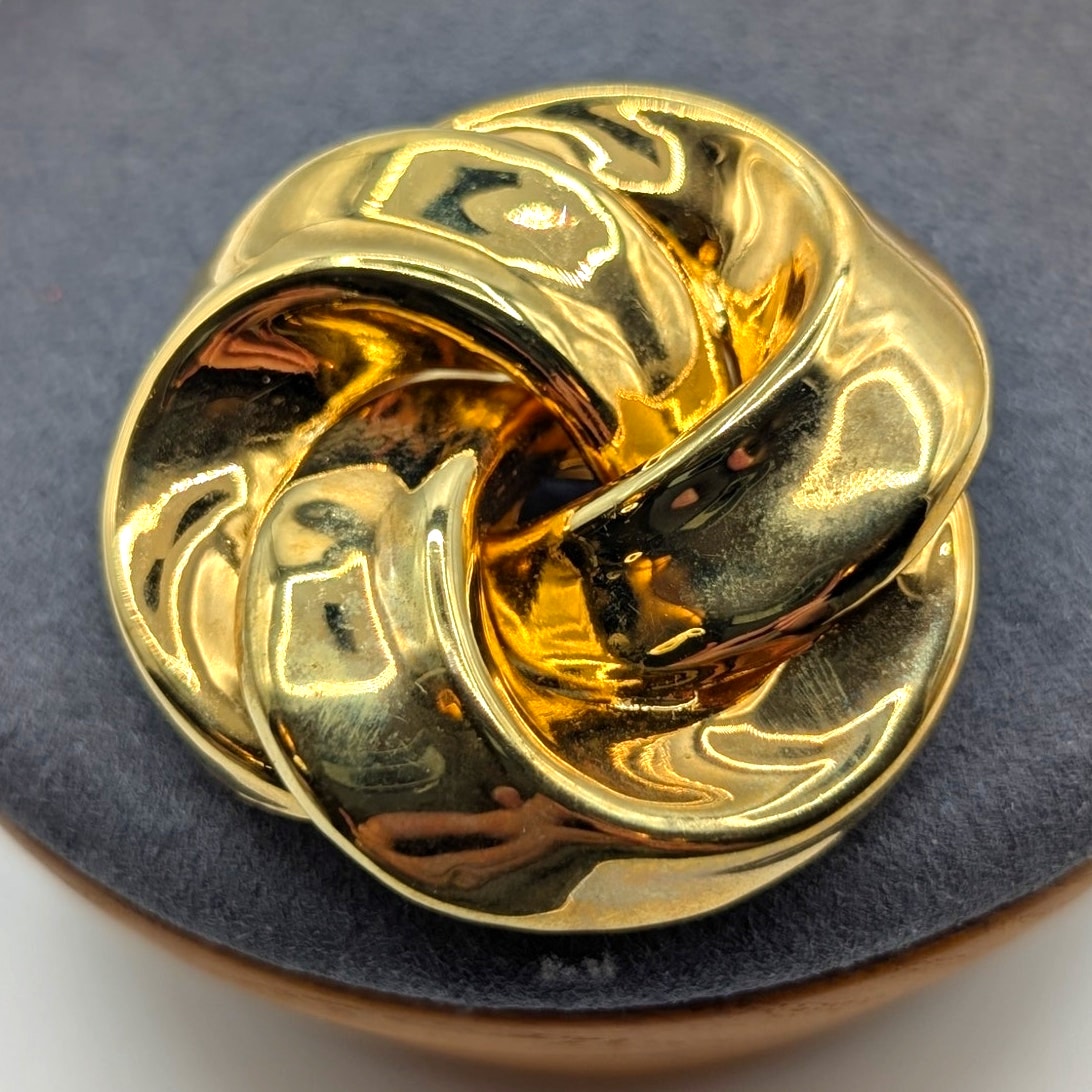 Vintage Gold Tone Chunky Knot Brooch