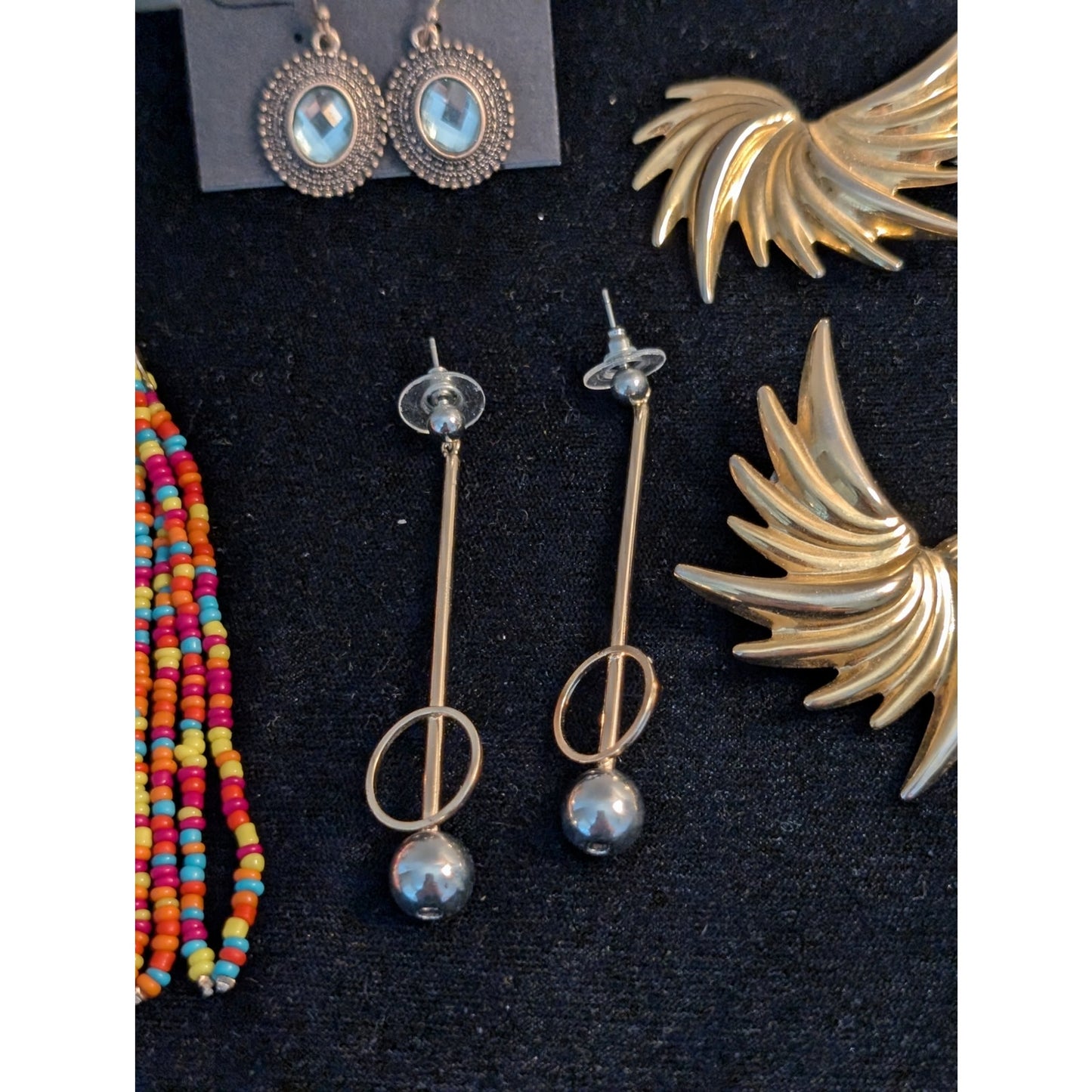 Lot of Six Pair Gold Tone Mixed Lot Pierced Earrings