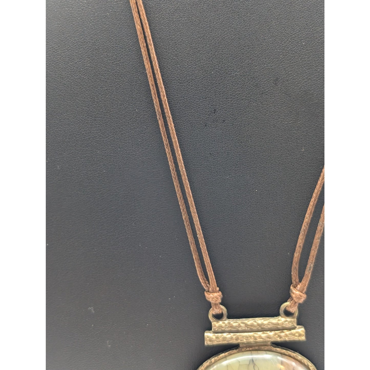 NWT Premier Designs Rockport Natural Earthy Boho Stone Adjustable Cord Necklace
