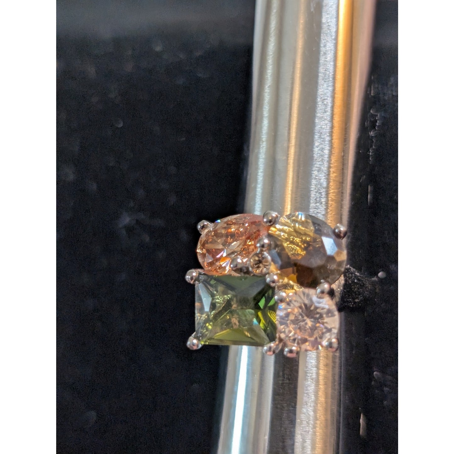 Vintage Avon Cluster Fruit Salad Statement Crystal Ring Size 9