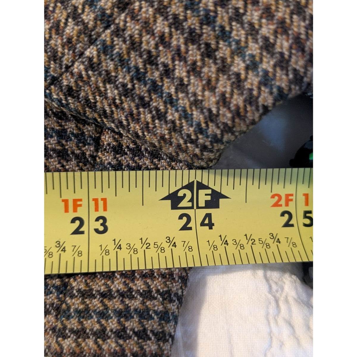 Tasso Elba Macy's Elbow Patch 100% Wool Brown Houndstooth Sports Coat Mens 44R