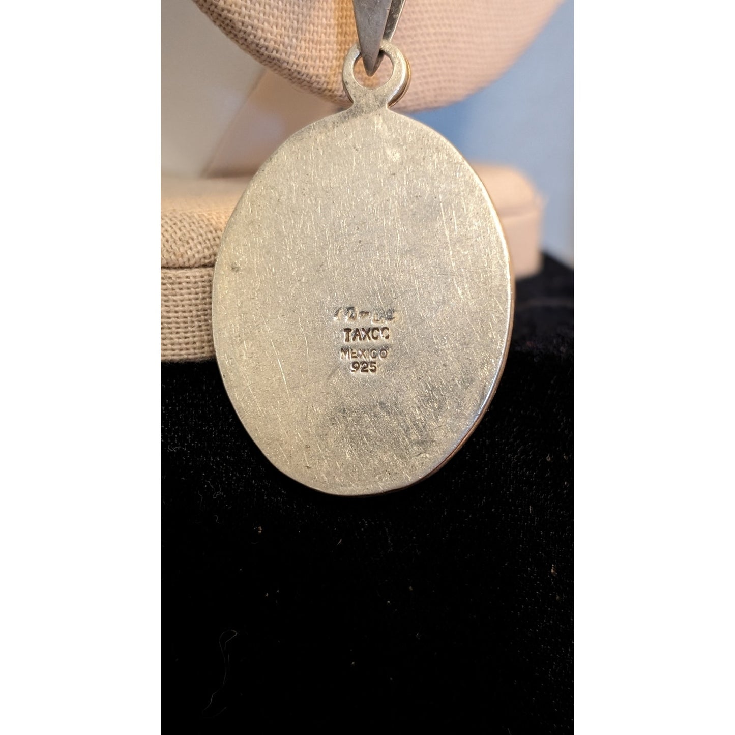 Vintage Barton Allen Ballou Sterling Chain W/ Taxco Silver Bezel Set Tigers Eye