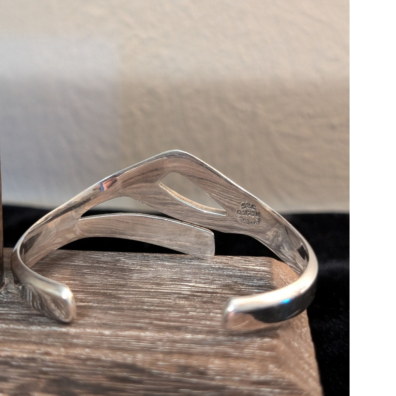 Taxco 925 Mexico Sterling Silver Modernist Cuff Bracelet