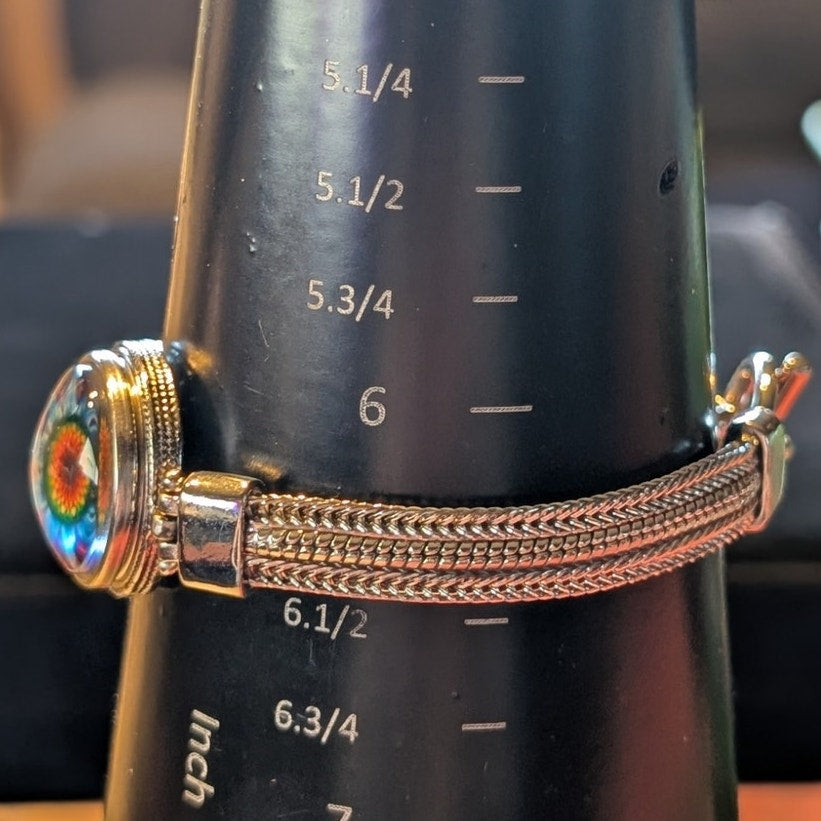 Ginger Snaps Silver Tone Chain Toggle Clasp Bracelet W/ Four Snaps