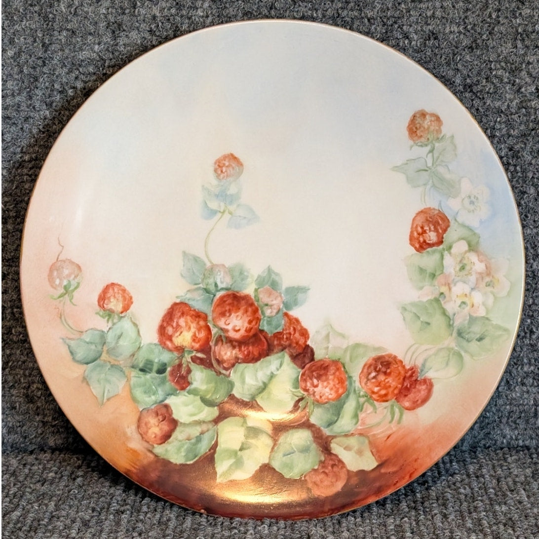Vintage/Antique LIMOGES J.P.L. France Hand-Painted Strawberries Plate