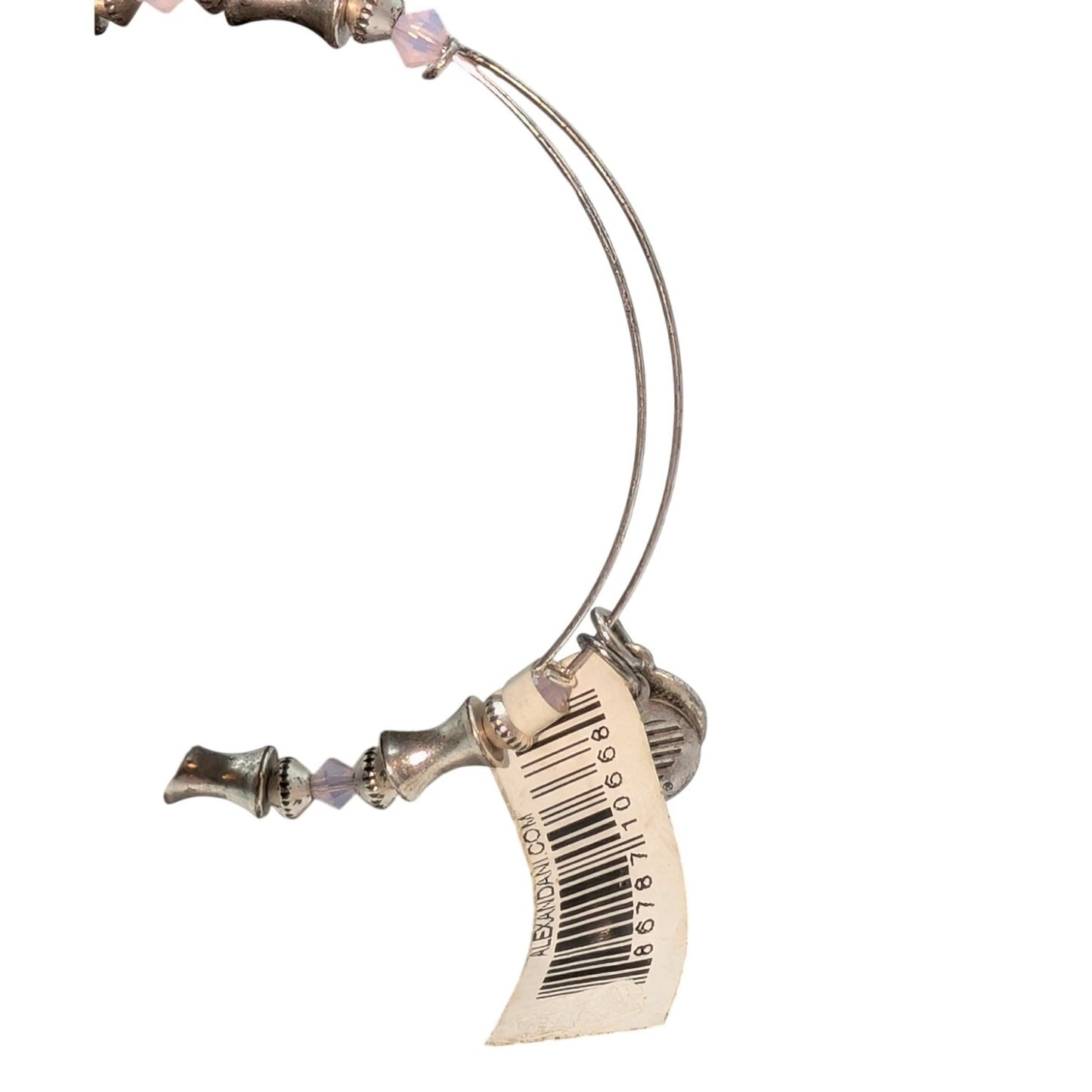 Alex and Ani Rose Quartz Beaded Adjustable Wire Bangle Bracelet NWT