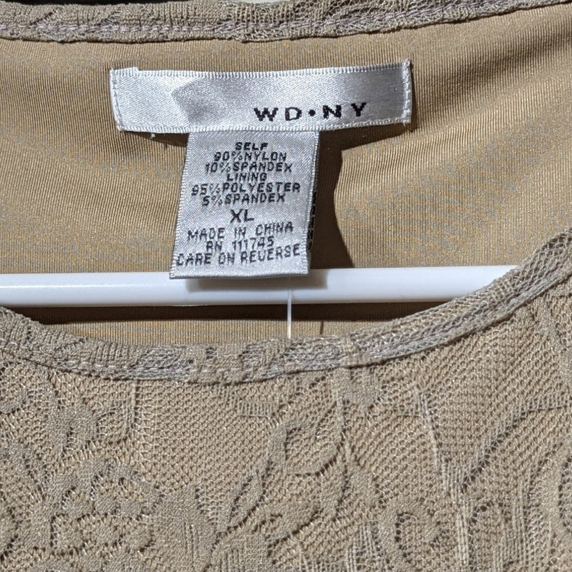 WD.NY Mushroom Lace Overlay Scoop Neck Sleeveless NWT Tank/Shell Sz XL