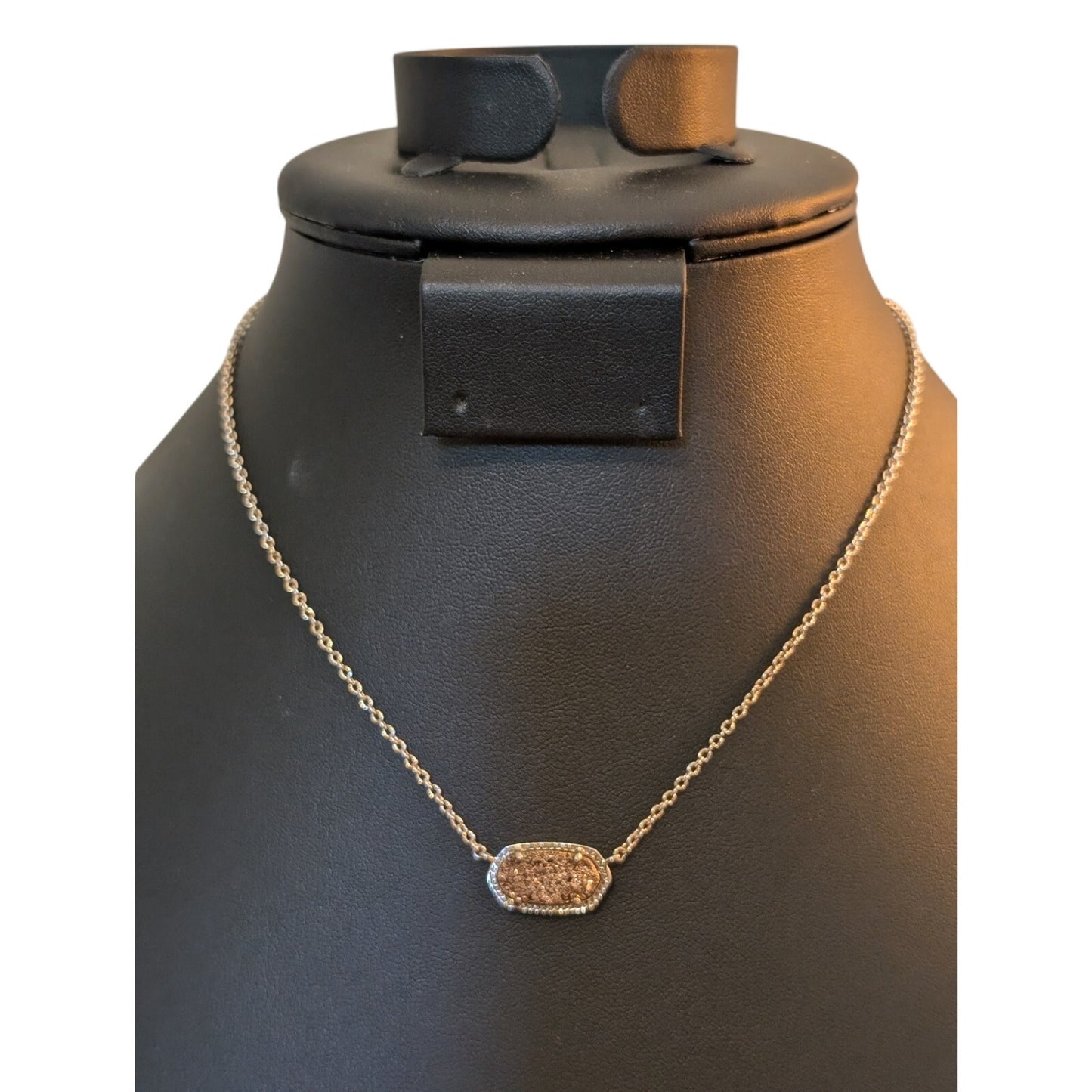 Kendra Scott Elisa Copper Druzy Rose Gold Tone 15"-17" Necklace