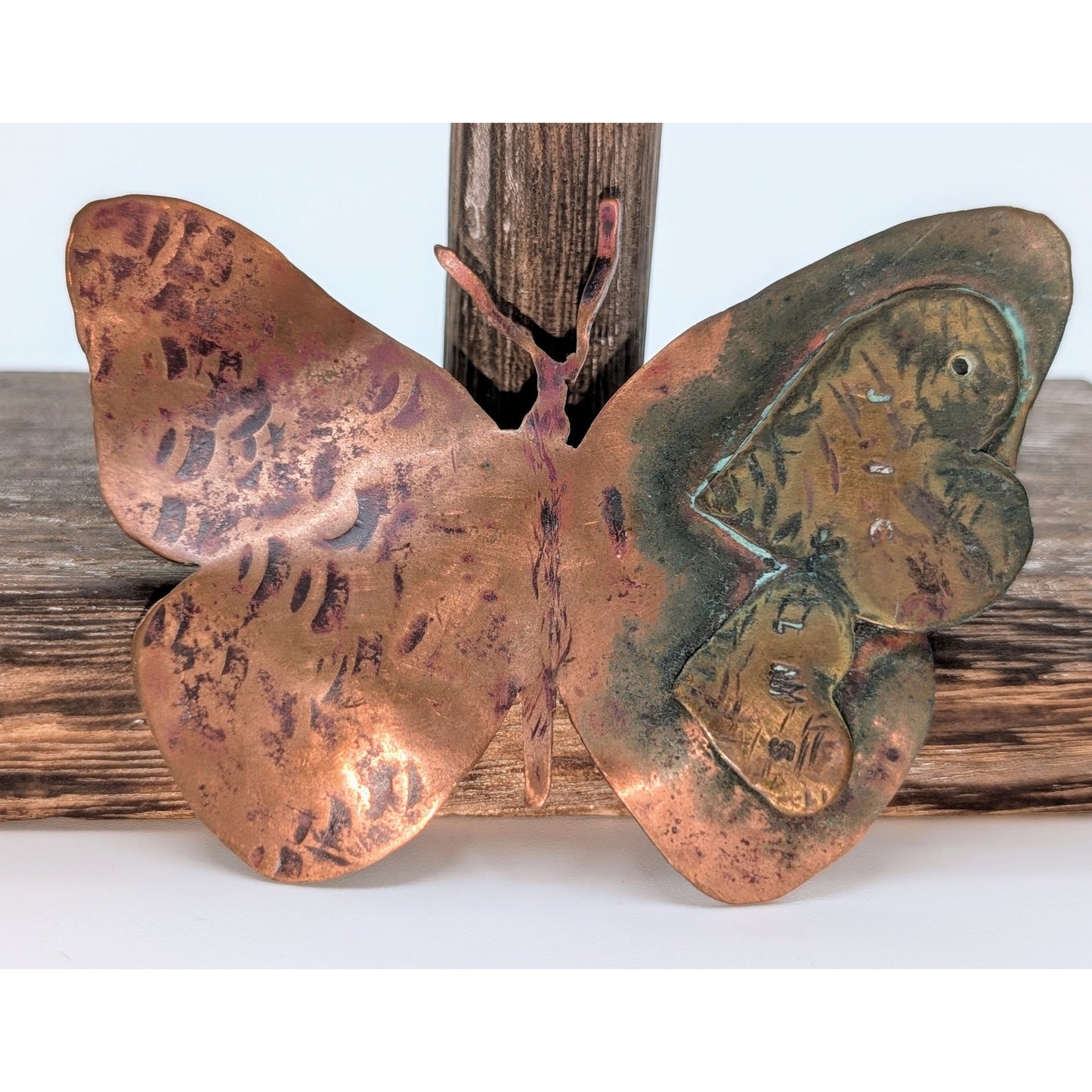 Three Piece Lot of Copper Cuff Bracelets & Large 3.25 x 2.25" Butterfly Pin