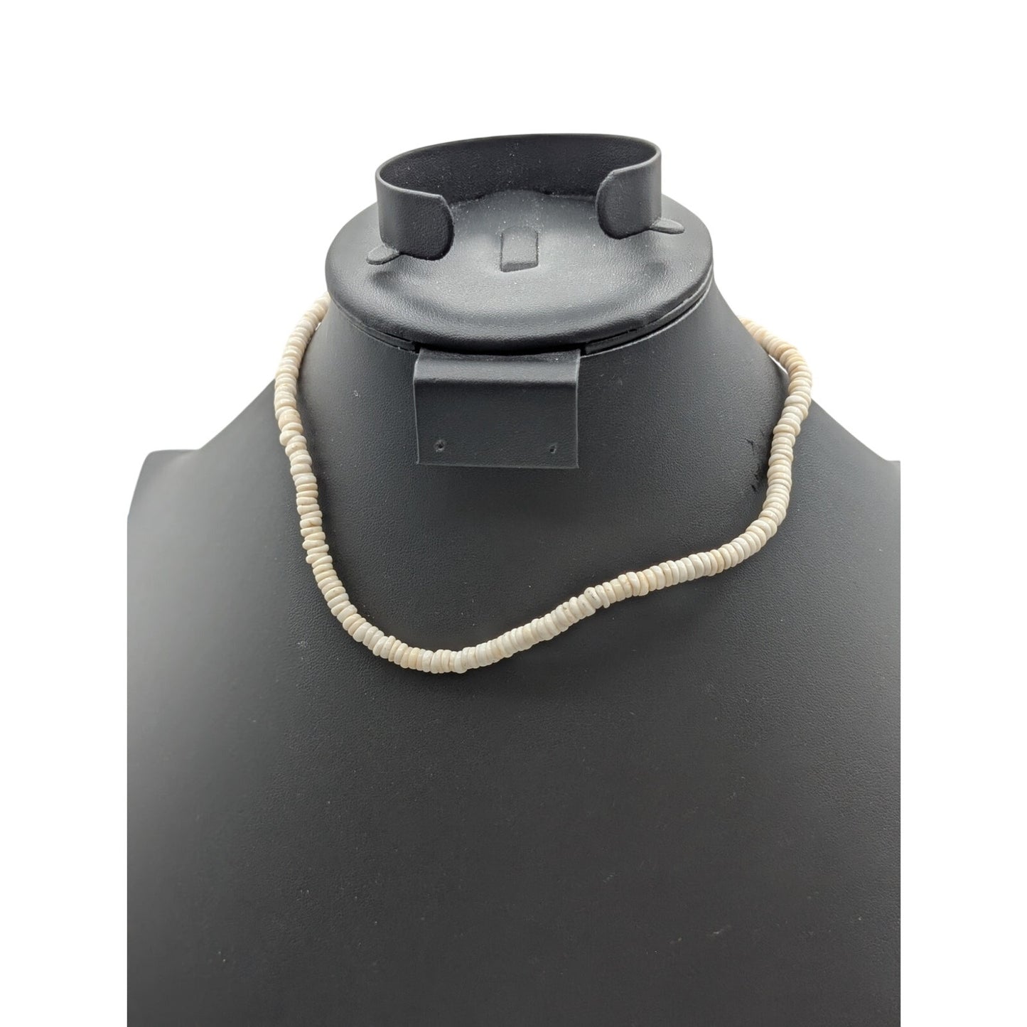 Vintage Genuine Puka Shell Barrel Clasp 16" Choker Necklace