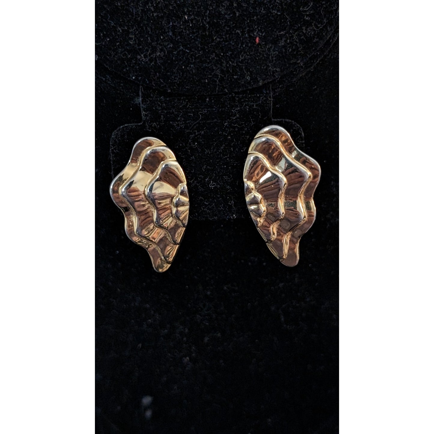 Four Pair Vintage Gold Tone Clip On Earrings