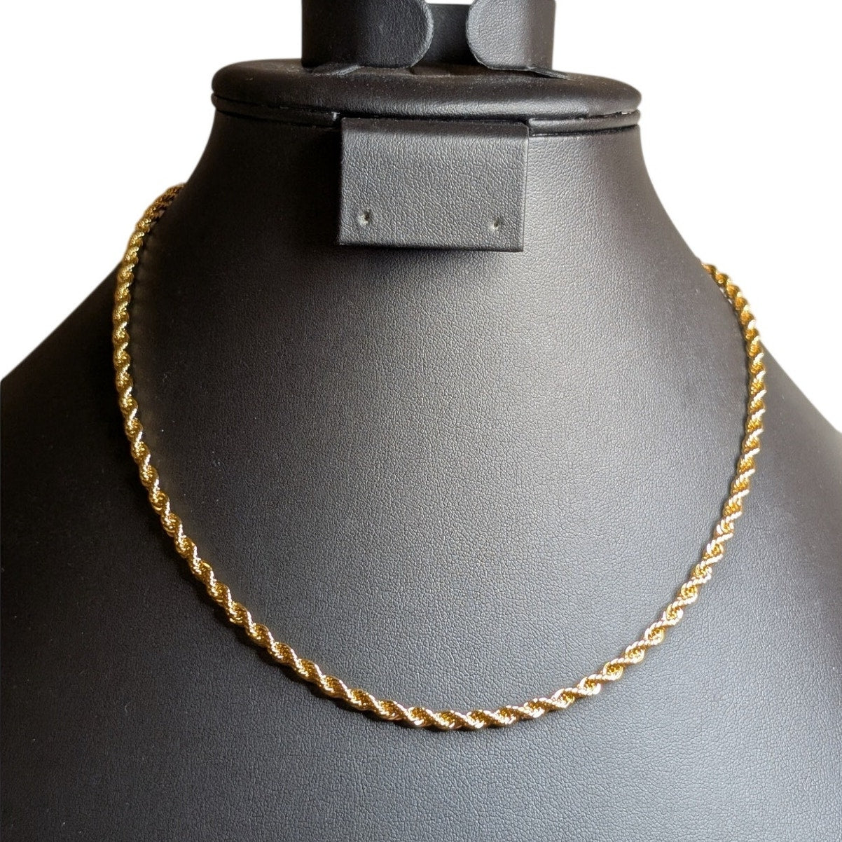 Vintage Gold Tone Rope Chain 18" Necklace