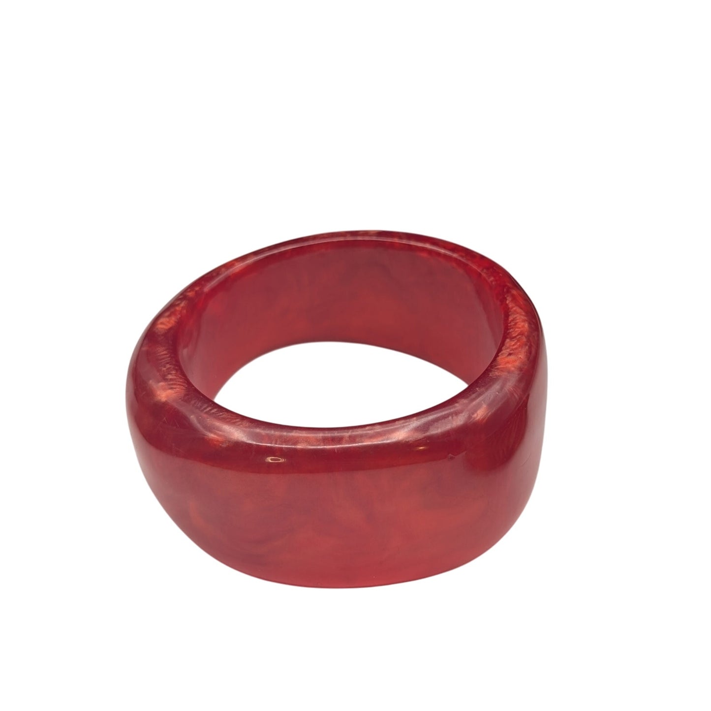 Vintage Red/Orange Marbled Possibly Bakelite Bangle Bracelet Plus One